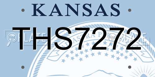 THS7272 Kansas License Plate