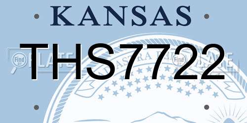 THS7722 Kansas License Plate