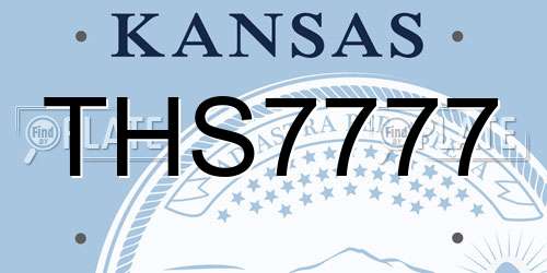 THS7777 Kansas License Plate