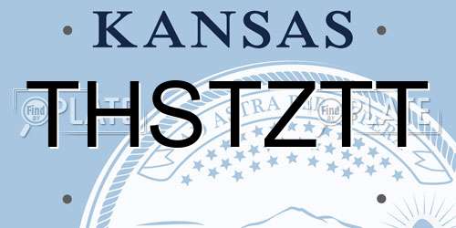 THSTZTT Kansas License Plate