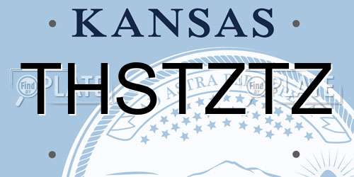 THSTZTZ Kansas License Plate