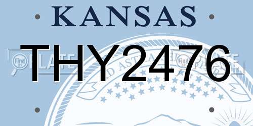 THY2476 Kansas License Plate