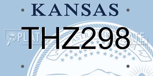 THZ298 Kansas License Plate