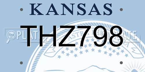 THZ798 Kansas License Plate