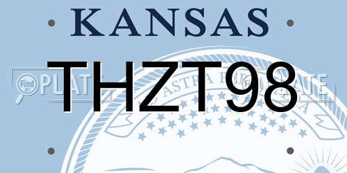 THZT98 Kansas License Plate