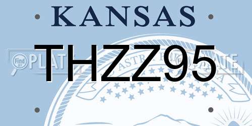 THZZ95 Kansas License Plate