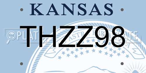 THZZ98 Kansas License Plate