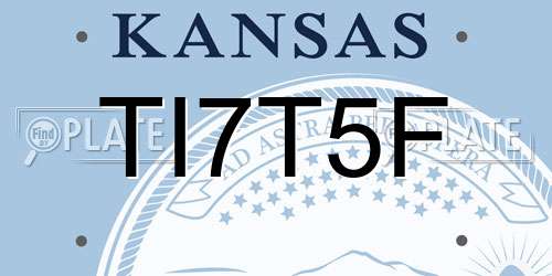 TI7T5F Kansas License Plate