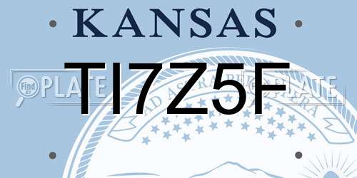 TI7Z5F Kansas License Plate