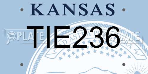 TIE236 Kansas License Plate