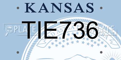 TIE736 Kansas License Plate