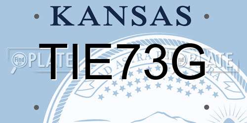 TIE73G Kansas License Plate