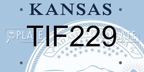 TIF229 Kansas License Plate