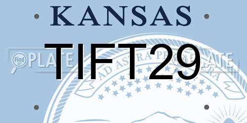 TIFT29 Kansas License Plate