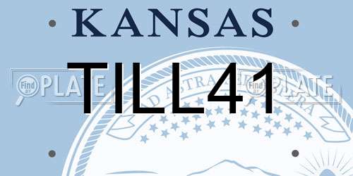 TILL41 Kansas License Plate