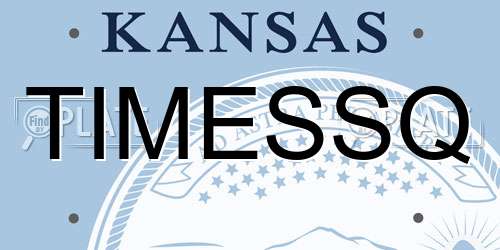 TIMESSQ Kansas License Plate