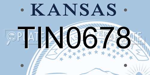 TIN0678 Kansas License Plate