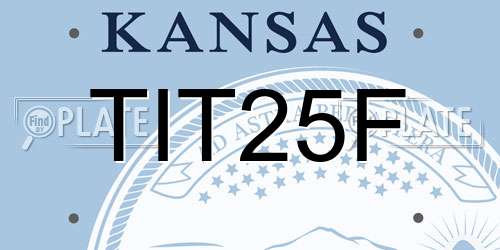 TIT25F Kansas License Plate