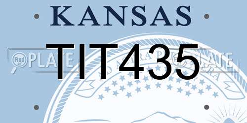 TIT435 Kansas License Plate