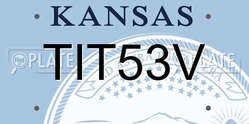 TIT53V Kansas License Plate