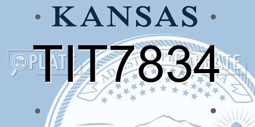 TIT7834 Kansas License Plate