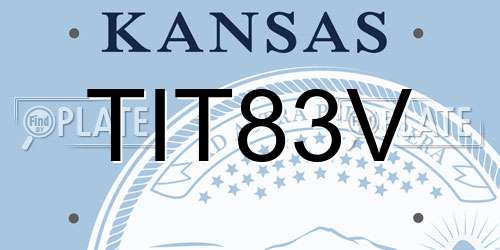 TIT83V Kansas License Plate