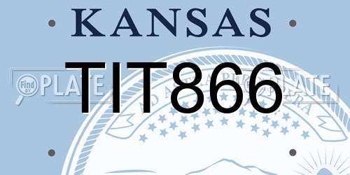 TIT866 Kansas License Plate