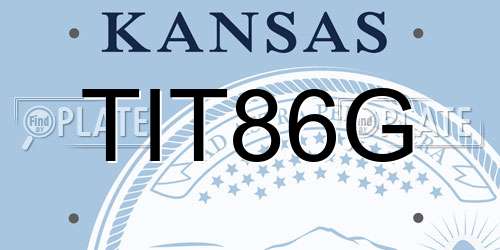 TIT86G Kansas License Plate