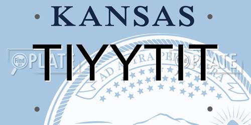 TIYYTIT Kansas License Plate
