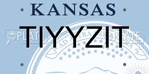 TIYYZIT Kansas License Plate