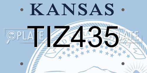 TIZ435 Kansas License Plate