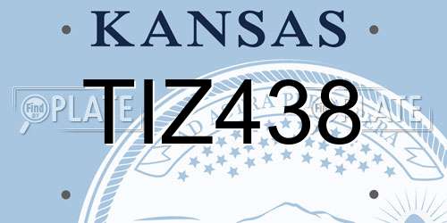 TIZ438 Kansas License Plate