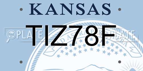 TIZ78F Kansas License Plate