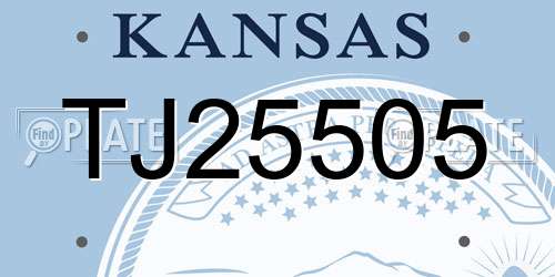 TJ25505 Kansas License Plate