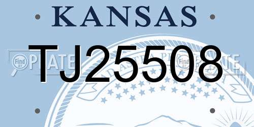 TJ25508 Kansas License Plate