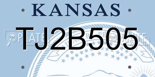 TJ2B505 Kansas License Plate