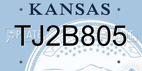 TJ2B805 Kansas License Plate