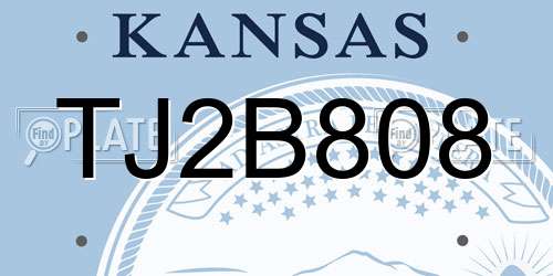 TJ2B808 Kansas License Plate
