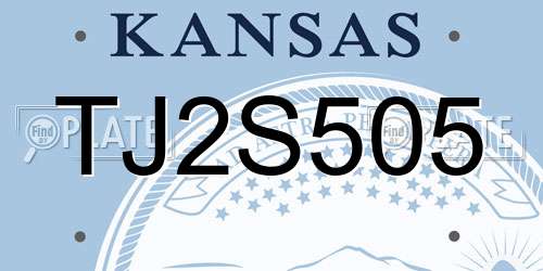TJ2S505 Kansas License Plate