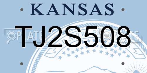 TJ2S508 Kansas License Plate