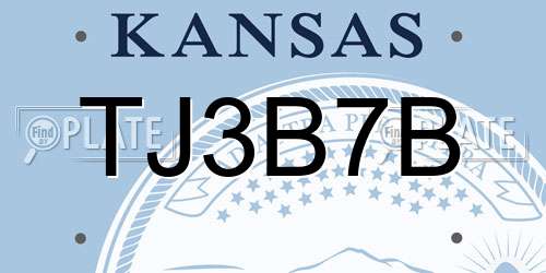 TJ3B7B Kansas License Plate