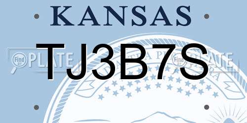 TJ3B7S Kansas License Plate