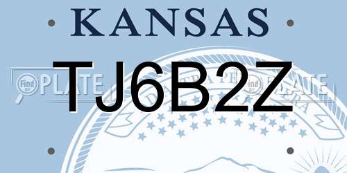 TJ6B2Z Kansas License Plate