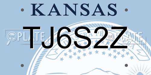 TJ6S2Z Kansas License Plate