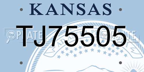 TJ75505 Kansas License Plate