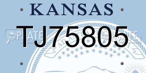 TJ75805 Kansas License Plate