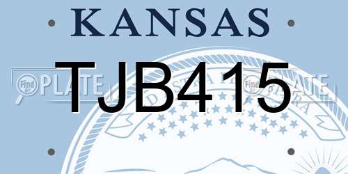 TJB415 Kansas License Plate