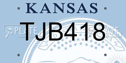 TJB418 Kansas License Plate