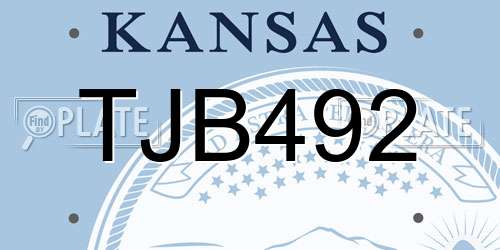 TJB492 Kansas License Plate