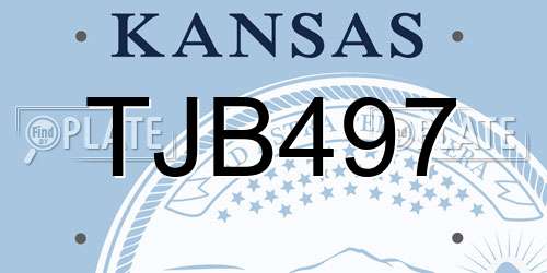 TJB497 Kansas License Plate